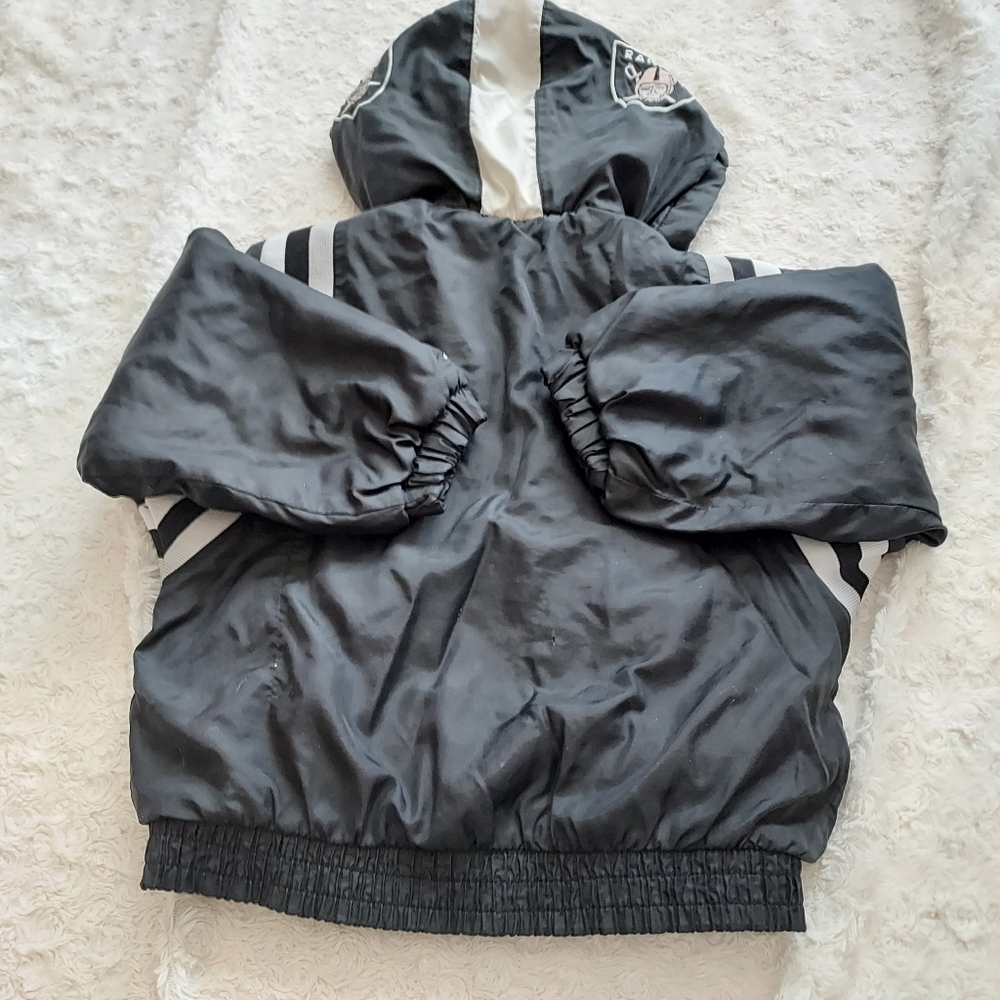 Reebok Raiders Black Zip Up Puffer Jacket with Hood - Kids Size 4 - Picture 6 of 10